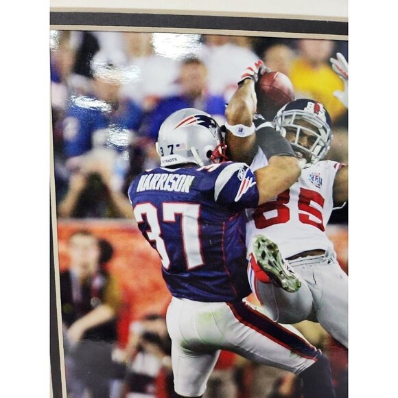 Double Matted NY Giants Harrison Super Bowl XLII Photo & Event Cover 12x16 NFL - Picture 3 of 8